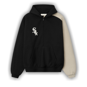 Fear of God Essentials White Sox Raglan Half Zip Sport Hoodie 'Black'