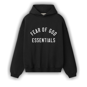 Fear of God Essentials Varsity 90s Hoodie 'Vintage Black'