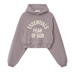 Fear of God Essentials Campus 90s Cropped Raglan Hoodie 'Faded Mauve'