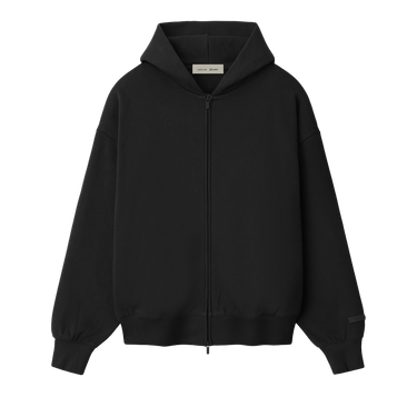 Fear of God Essentials Classic Zip-Up Hoodie 'Vintage Black/White'