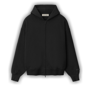 Fear of God Essentials Classic Zip-Up Hoodie 'Vintage Black/White'