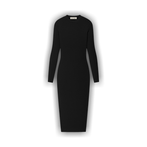 Fear of God Essentials Rib Knit Fitted Long Sleeve Dress 'Vintage Black'