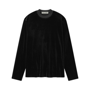 Fear of God Essentials Velour Classic Long Sleeve Tee 'Vintage Black'