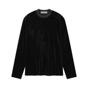 Fear of God Essentials Velour Classic Long Sleeve Tee 'Vintage Black'