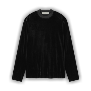 Fear of God Essentials Velour Classic Long Sleeve Tee 'Vintage Black'