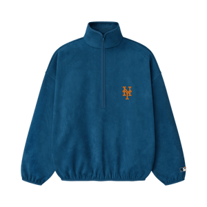 Fear of God Essentials Mets Suede Fleece Modern Half Zip 'Blue Sapphire'