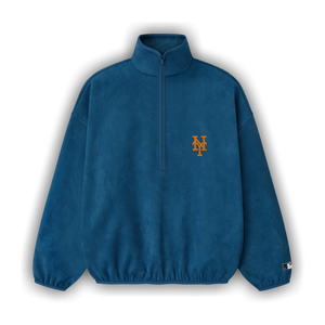 Fear of God Essentials Mets Suede Fleece Modern Half Zip 'Blue Sapphire'