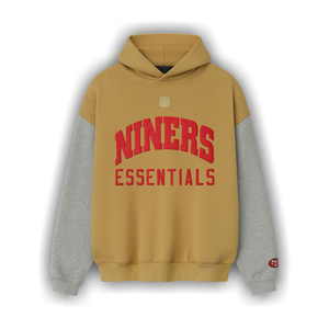 Fear of God Essentials Forty Niners Sport Hoodie 'Prairie Sand/Concrete Heather'