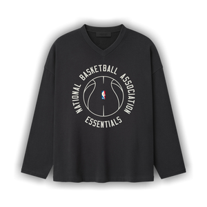Fear of God Essentials NBA x Barkley Hendricks Long Sleeve V-Neck Tee 'Faded Black'