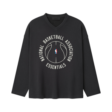 Fear of God Essentials NBA x Barkley Hendricks Long Sleeve V-Neck Tee 'Faded Black'