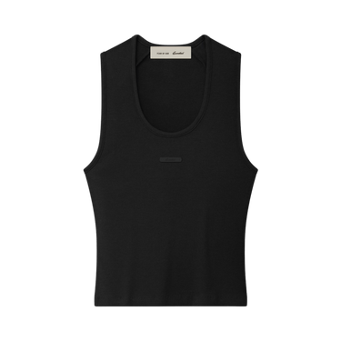 Fear of God Essentials Rib Knit Fitted Tank 'Vintage Black'