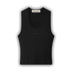 Fear of God Essentials Rib Knit Fitted Tank 'Vintage Black'