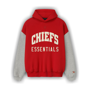 Fear of God Essentials Chiefs Sport Hoodie 'Red/Concrete Heather'