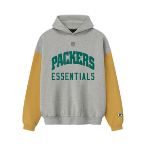 Fear of God Essentials Packers Sport Hoodie 'Concrete Heather/Canyon'