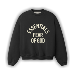Fear of God Essentials Campus 90s Crewneck Sweatshirt 'Faded Black'