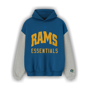 Fear of God Essentials Rams Sport Hoodie 'Blue Sapphire / Concrete Heather'