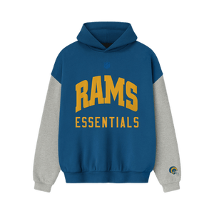 Fear of God Essentials Rams Sport Hoodie 'Blue Sapphire / Concrete Heather'
