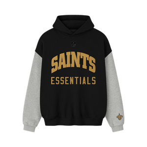 Fear of God Essentials Saints Sport Hoodie 'Black/ Concrete Heather'