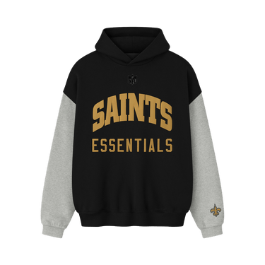 Fear of God Essentials Saints Sport Hoodie 'Black/ Concrete Heather'