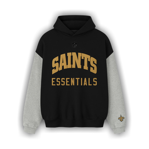 Fear of God Essentials Saints Sport Hoodie 'Black/ Concrete Heather'