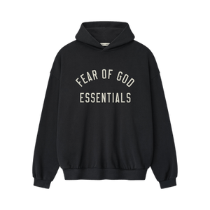 Fear of God Essentials Varsity 90s Fit Hoodie 'Vintage Black'