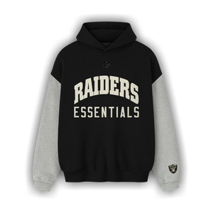 Fear of God Essentials Raiders Sport Hoodie 'Black/Concrete Heather'