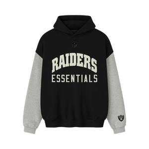 Fear of God Essentials Raiders Sport Hoodie 'Black/Concrete Heather'