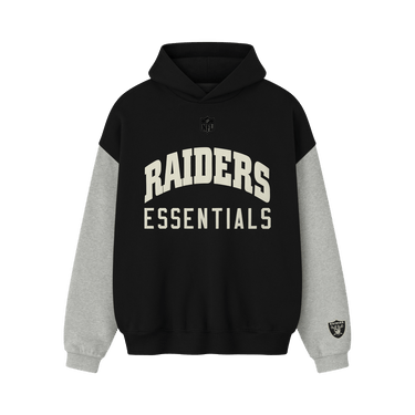 Fear of God Essentials Raiders Sport Hoodie 'Black/Concrete Heather'