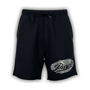 PURPLE BRAND Heavyweight Fleece Raw Hem Short 'Black'