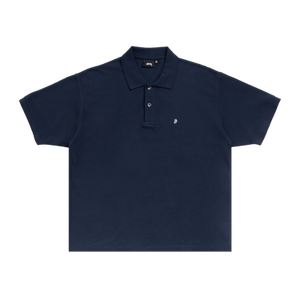 Stussy Classic Pique Polo Shirt 'Navy'