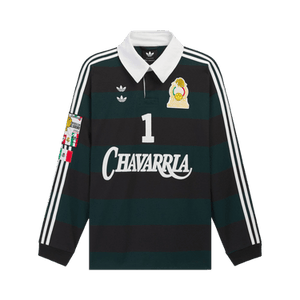 Adidas x Willy Chavarria Rugby Shirt 'Black/Aurora Ivy'