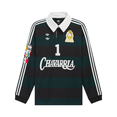 Adidas x Willy Chavarria Rugby Shirt 'Black/Aurora Ivy'