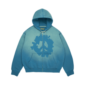 Denim Tears Peace Wreath Knockout Zip Hoodie 'Blue'