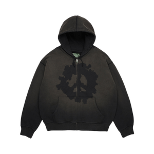 Denim Tears Peace Wreath Knockout Zip Hoodie 'Black'