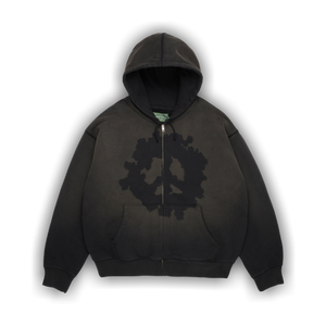 Denim Tears Peace Wreath Knockout Zip Hoodie 'Black'