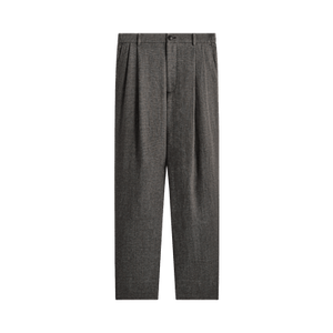 Kith &Kin Textured Linen Flax Brynn Pleated Pant 'Black Melange'