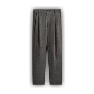 Kith &Kin Textured Linen Flax Brynn Pleated Pant 'Black Melange'