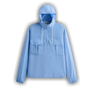 Kith &Kin Washed Silk Habotai Quarter Zip Raj Jacket 'Millstream'