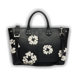 Denim Tears Cotton Wreath Leather Bag Large 'Black/White'