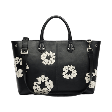 Denim Tears Cotton Wreath Leather Bag Large 'Black/White'