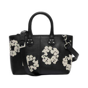 Denim Tears Cotton Wreath Leather Bag Small 'Black/White'