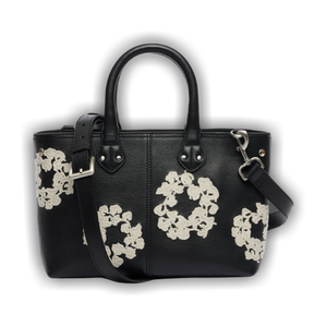 Denim Tears Cotton Wreath Leather Bag Small 'Black/White'