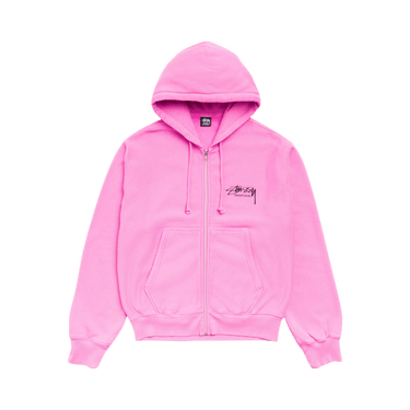 Stussy Beach Roots Zip Hoodie Garment Dyed 'Pink'