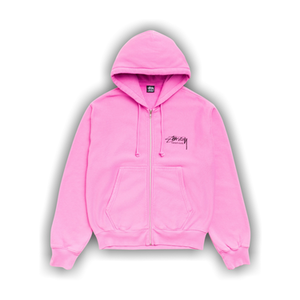 Stussy Beach Roots Zip Hoodie Garment Dyed 'Pink'