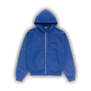 Stussy Beach Roots Zip Hoodie Garment Dyed 'Indigo'