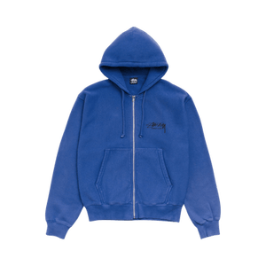 Stussy Beach Roots Zip Hoodie Garment Dyed 'Indigo'