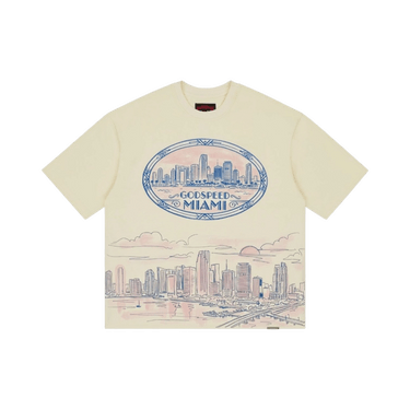 Godspeed Miami Skyline T-Shirt 'Bone'