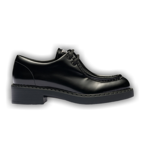 Prada Wmns Brushed Leather Lace-Up 'Black'