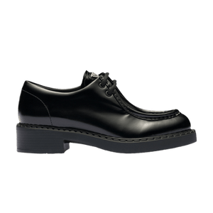Prada Wmns Brushed Leather Lace-Up 'Black'