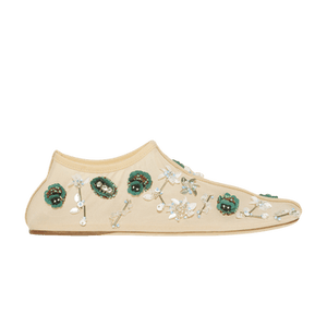 Christopher Esber Wmns Embla Beaded Mesh Flat 'Ecru'